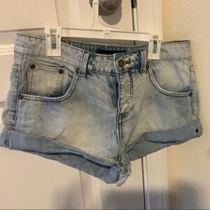 Rip Curl Blue Jean Shorts Distressed Vintage Style